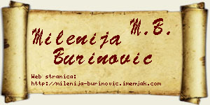 Milenija Burinović vizit kartica